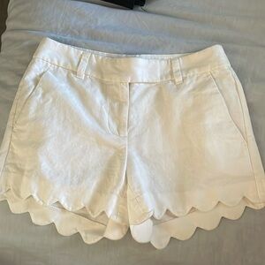 White Linen Blend Shorts JCrew